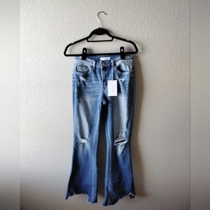 Flying Monkey Mid-rise distressed flare jeans Size 28